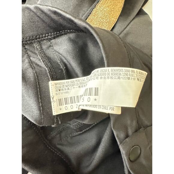 Forever 21 Black Metallic Gold Stripe Stirrup Pants Size L NWT - Picture 6 of 9